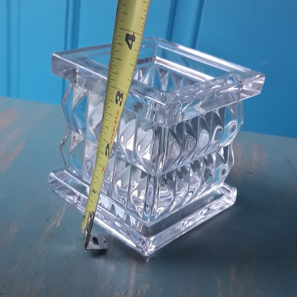 Crystal Vase Waterford Square Diamond Cut Clear Glass Marquis - Picture 9 of 16